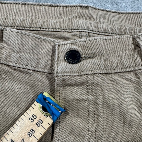 Levis 501 Jeans Mens 36x32 Khaki Cotton Straight Fit Denim Button Fly Workwear - Picture 12 of 12
